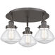Olean 3 Light 18.25 inch Oil Rubbed Bronze Flush Mount Ceiling Light in Seedy