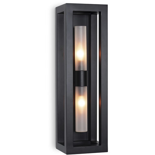 Montecito 1 Light 24 inch Black Outdoor Wall Sconce, Up-Down