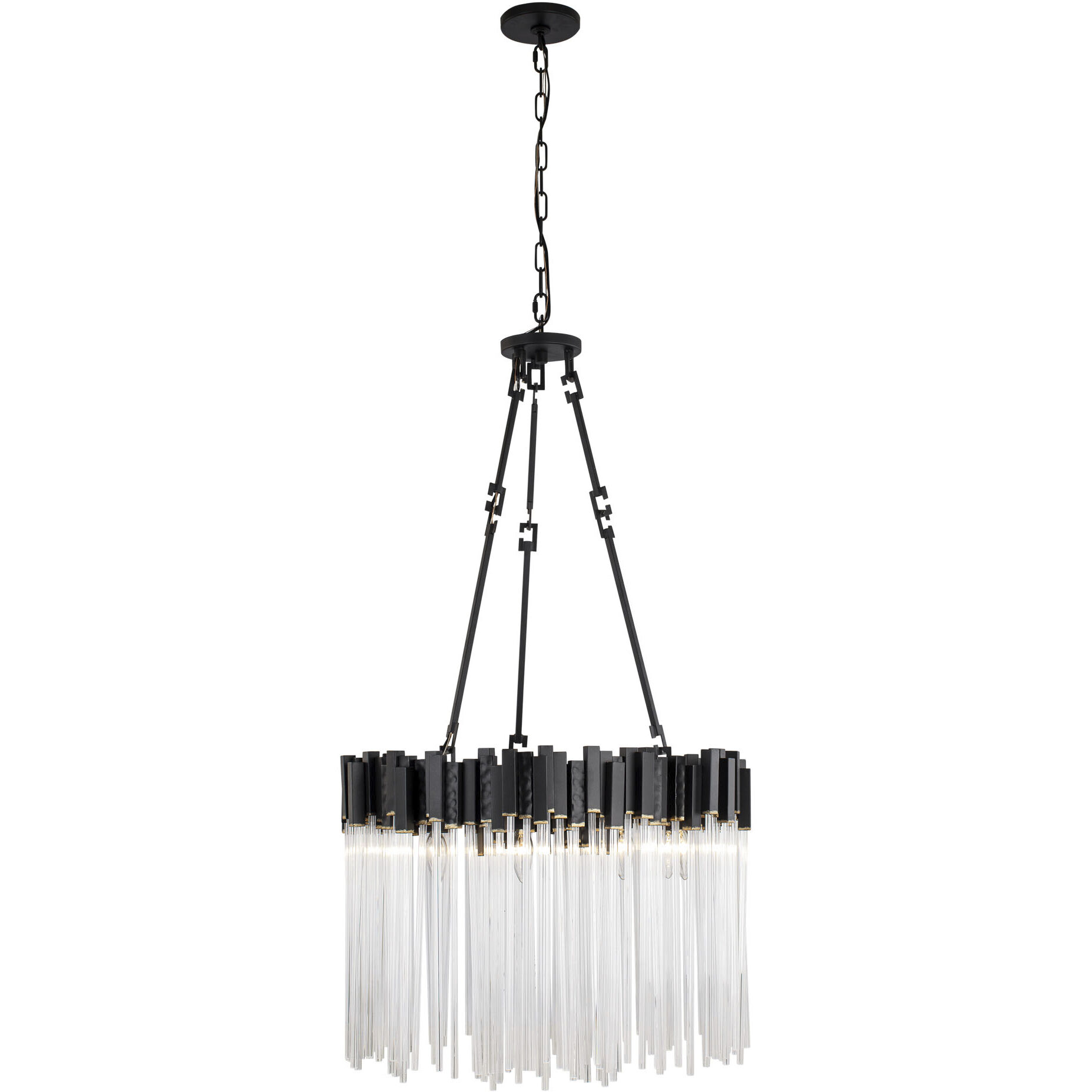 Matrix 9 Light 25 inch Matte Black and French Gold Chandelier Ceiling Light in Matte Black/French Gold