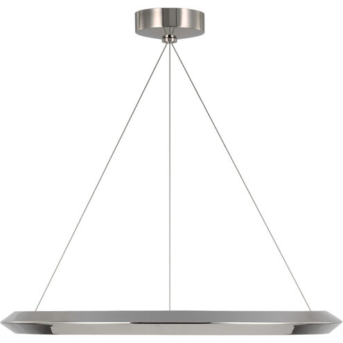 Peter Bristol Racetrack LED 28 inch Polished Nickel Ring Chandelier Ceiling Light