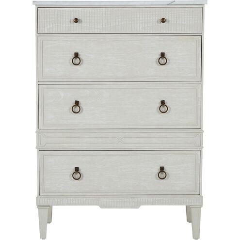 Archie Cerused White / Agros White Stone / Antique Bronze Cabinet