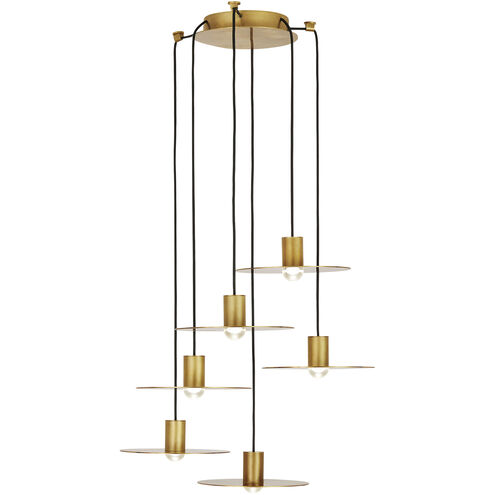 Sean Lavin Eaves LED Natural Brass Chandelier Ceiling Light, Integrated LED