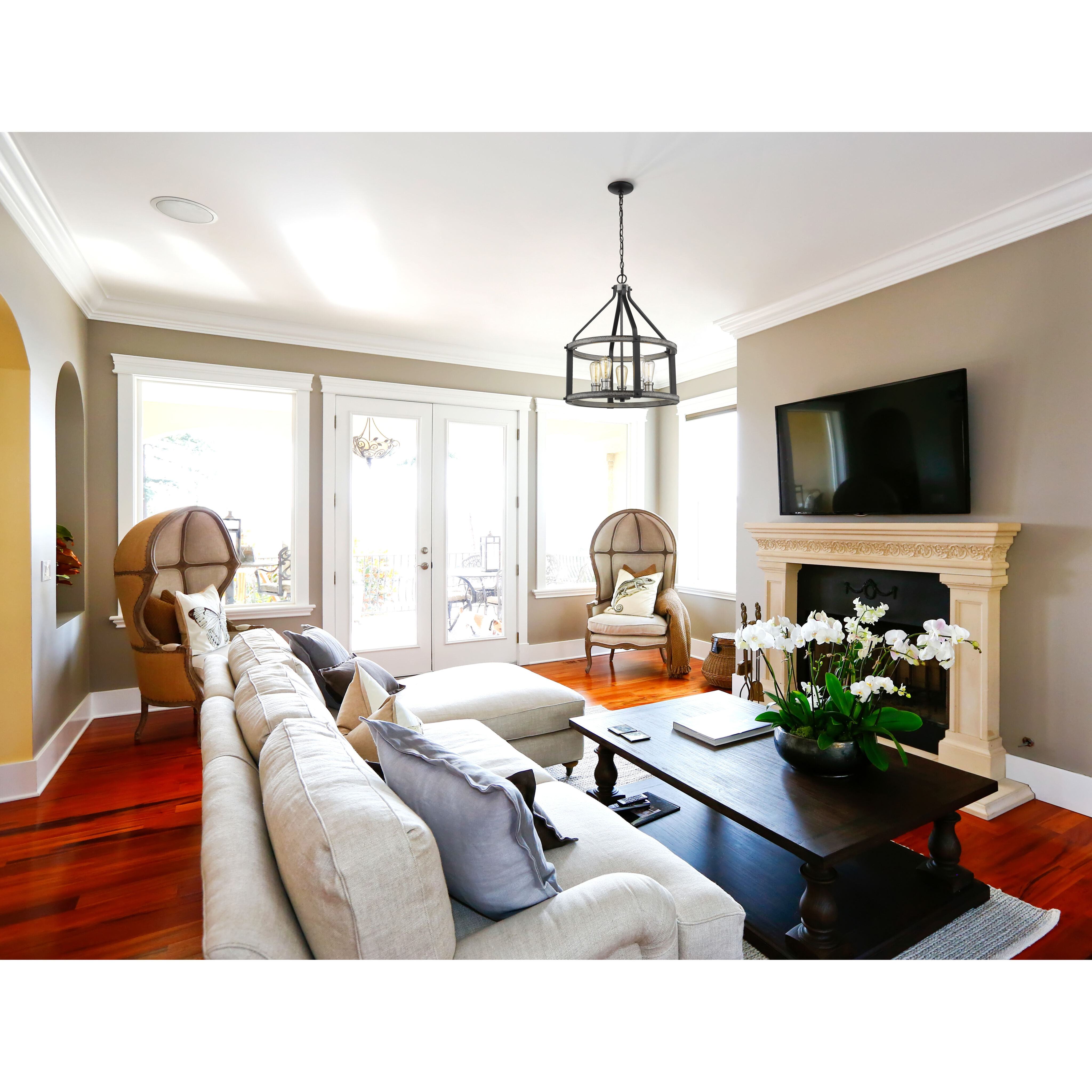 Kirkland 5 Light 20 inch Ashen Barnboard Chandelier Ceiling Light