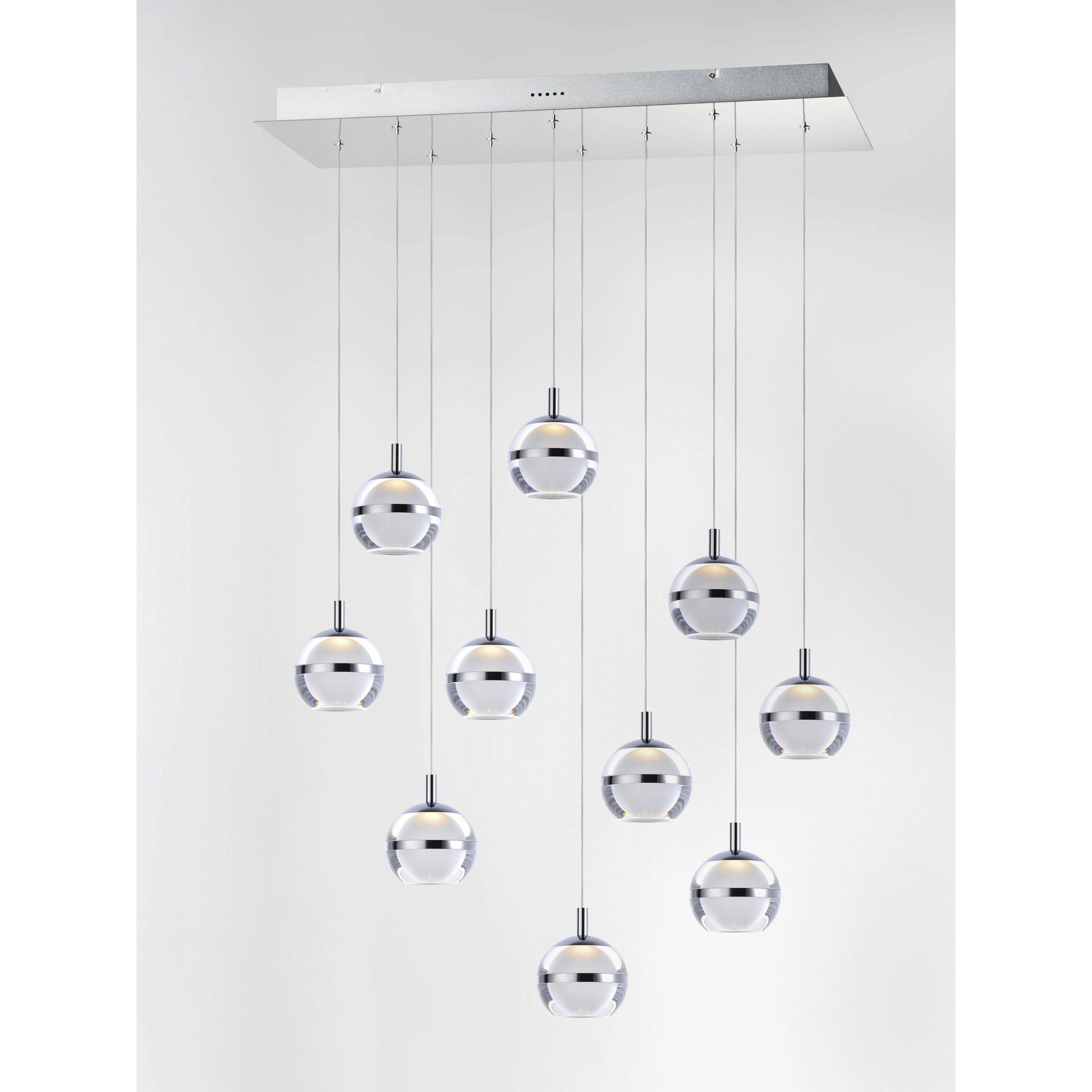 Swank LED 12.5 inch Polished Chrome Multi-Light Pendant Ceiling Light