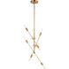 Sean Lavin Axis 6 Light 35.25 inch Satin Brass Chandelier Ceiling Light