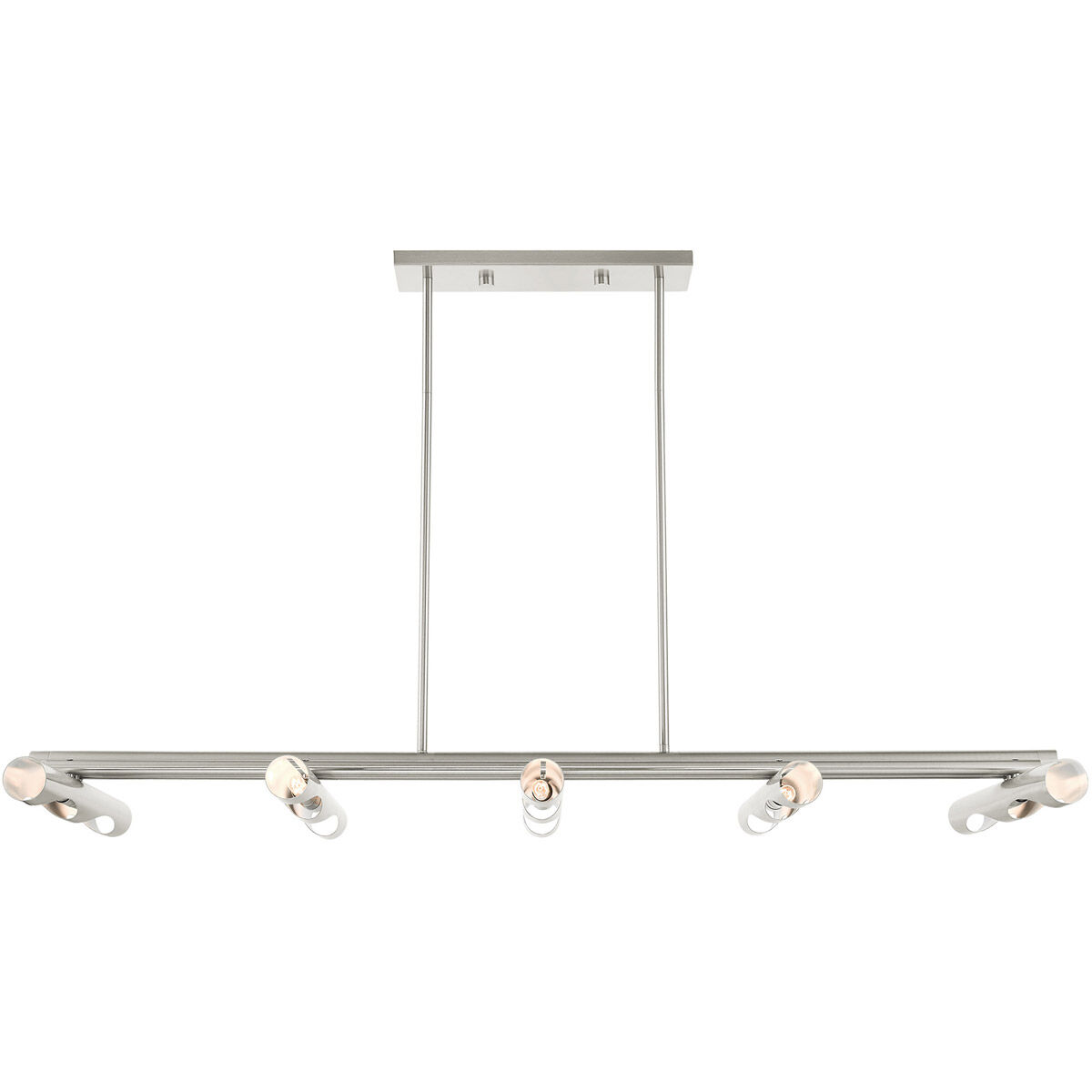 Acra 10 Light 50 inch Brushed Nickel Linear Chandelier Ceiling Light