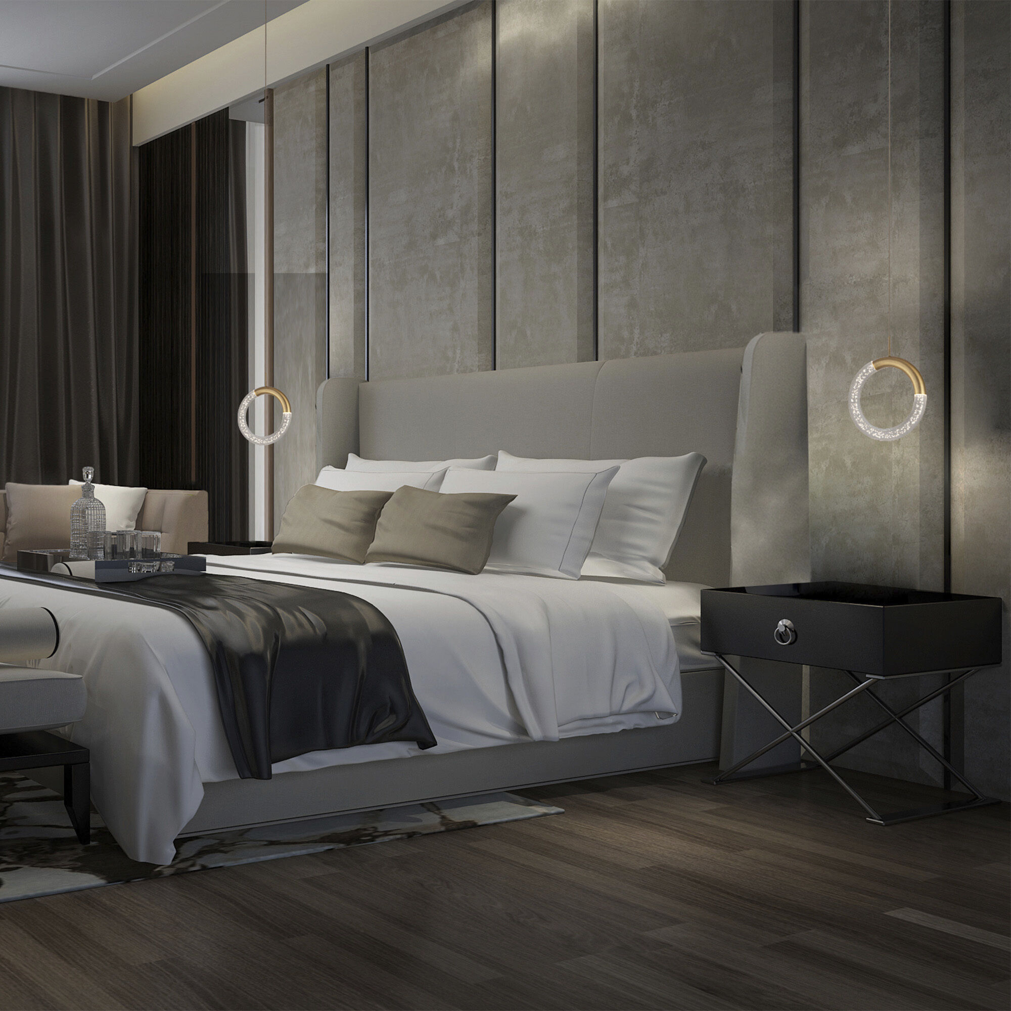 Ringlet LED 8 inch Aged Brass Pendant Ceiling Light, dweLED