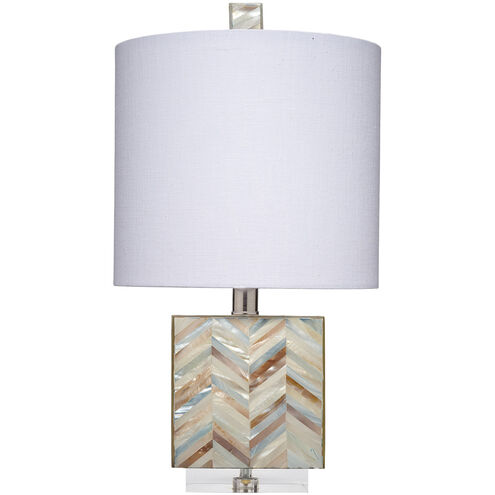 Garbo 17.5 inch 60 watt Mixed Blue and White and Light Red Mother of Pearl Table Lamp Portable Light