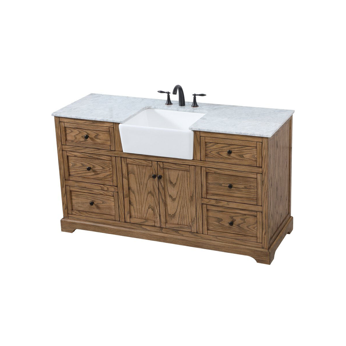 Franklin 60 X 22 X 35 inch Driftwood Bathroom Vanity Cabinet