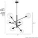 Farling 6 Light 44 inch Matte Black Chandelier Ceiling Light, Extra Large
