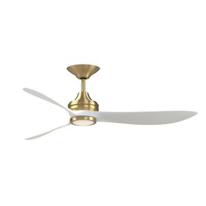 Aviara 60 inch Brushed Satin Brass with Matte White Blades Fan-Uni