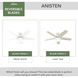 Anisten 44 inch Fresh White with Fresh White/Light Oak Blades Ceiling Fan