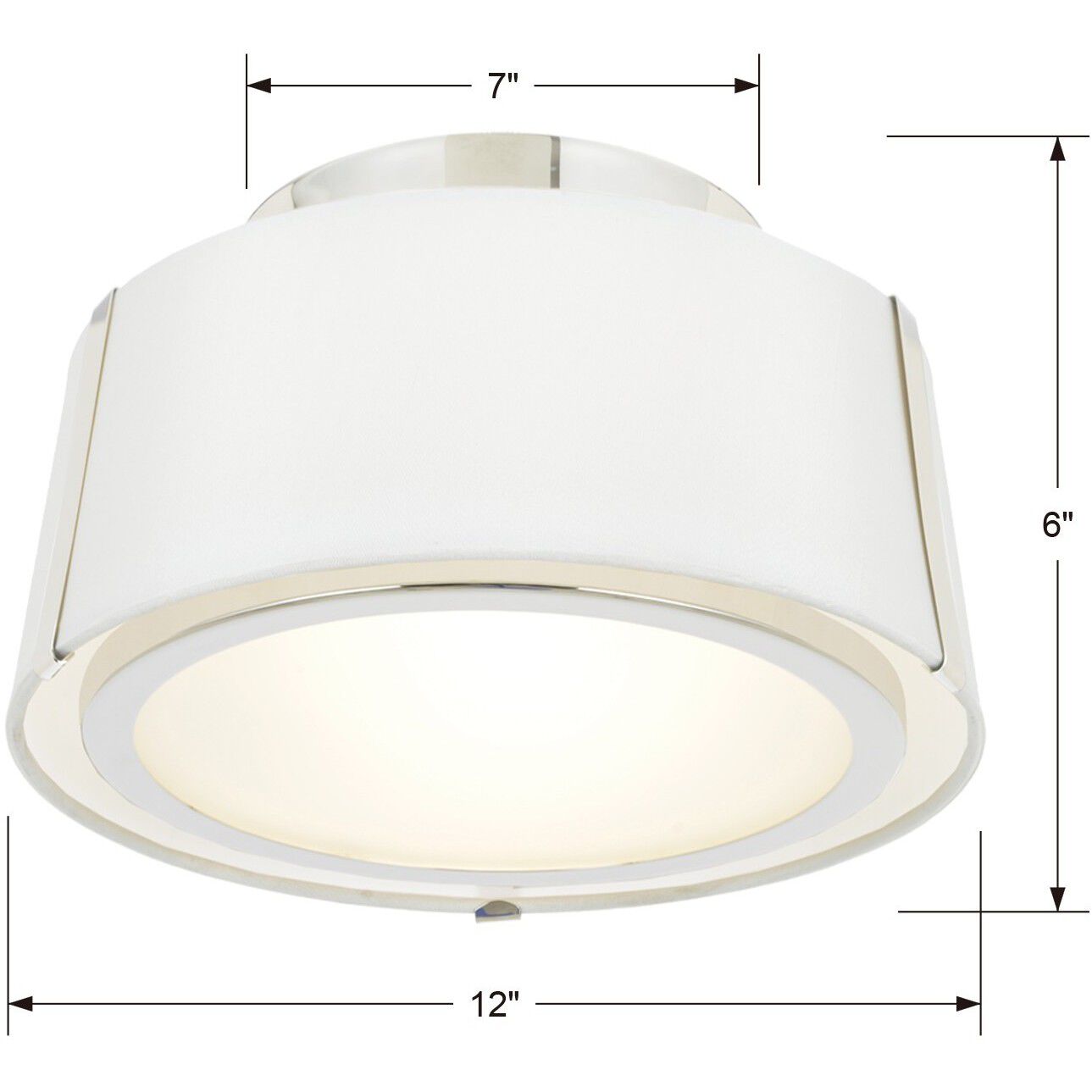 Fulton 2 Light 12 inch Polished Nickel Semi Flush Ceiling Light