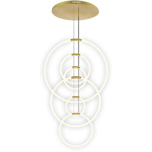 Hoops 6 Light 24 inch Satin Gold Chandelier Ceiling Light