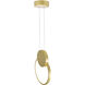 Pulley LED 12 inch Satin Gold Mini Pendant Ceiling Light