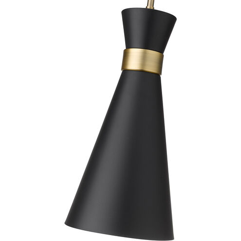 Soriano 1 Light 8 inch Matte Black/Heritage Brass Pendant Ceiling Light