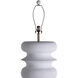 Claudius 39.25 inch Plaster White and Smokey Gray Linen Table Lamp Portable Light