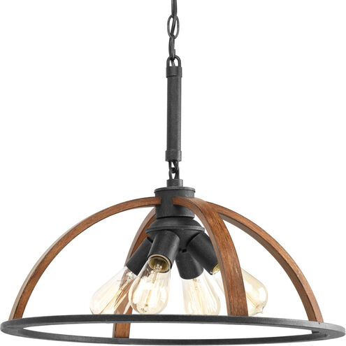 Trestle 4 Light 20 inch Gilded Iron Pendant Ceiling Light