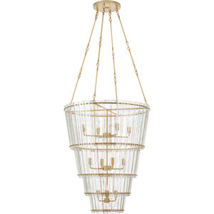 Carrier and Company Cadence 12 Light 30.75 inch Hand-Rubbed Antique Brass Waterfall Chandelier Ceiling Light, Large