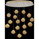 Vesta LED 32 inch Gold Pendant Ceiling Light in Amber Studio Glass