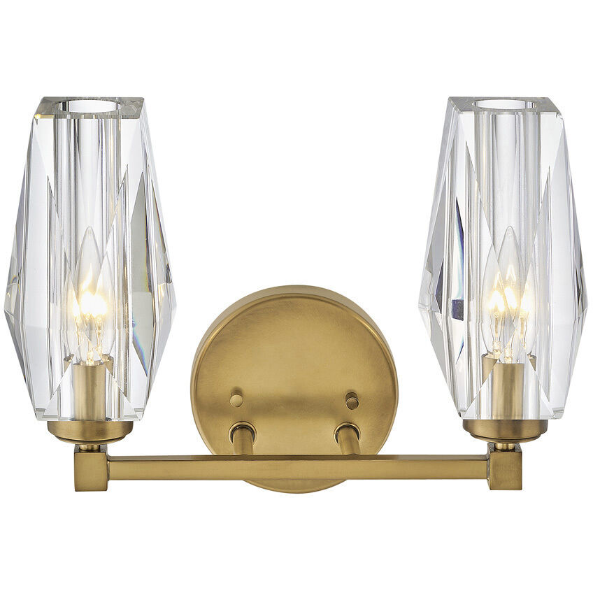 Ana 2 Light 13.75 inch Heritage Brass Vanity Light Wall Light
