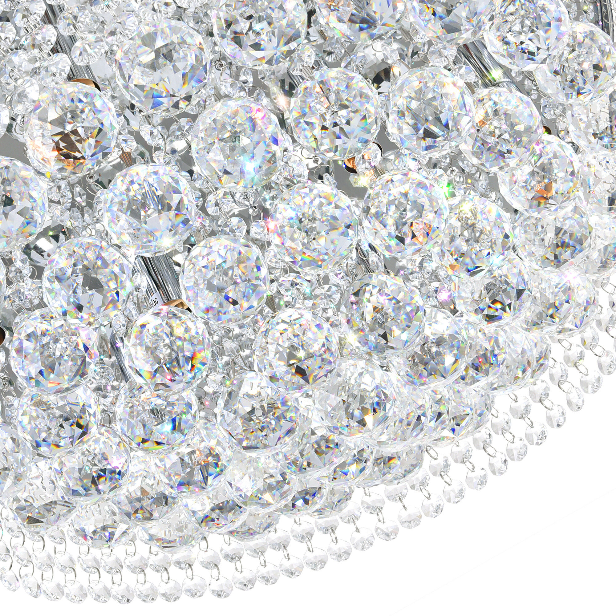 Cascade 10 Light 22 inch Chrome Drum Shade Flush Mount Ceiling Light