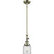 Franklin Restoration Bell 1 Light 5 inch Antique Brass Mini Pendant Ceiling Light in Incandescent, Clear, Franklin Restoration