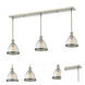Mason 3 Light 50 inch Brushed Nickel Linear Chandelier Ceiling Light in Clear Seedy Glass