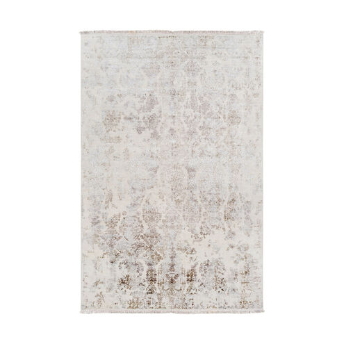 Desiree 36 X 24 inch Dark Brown/Khaki/Ivory Rugs, Wool, Viscose, and Cotton