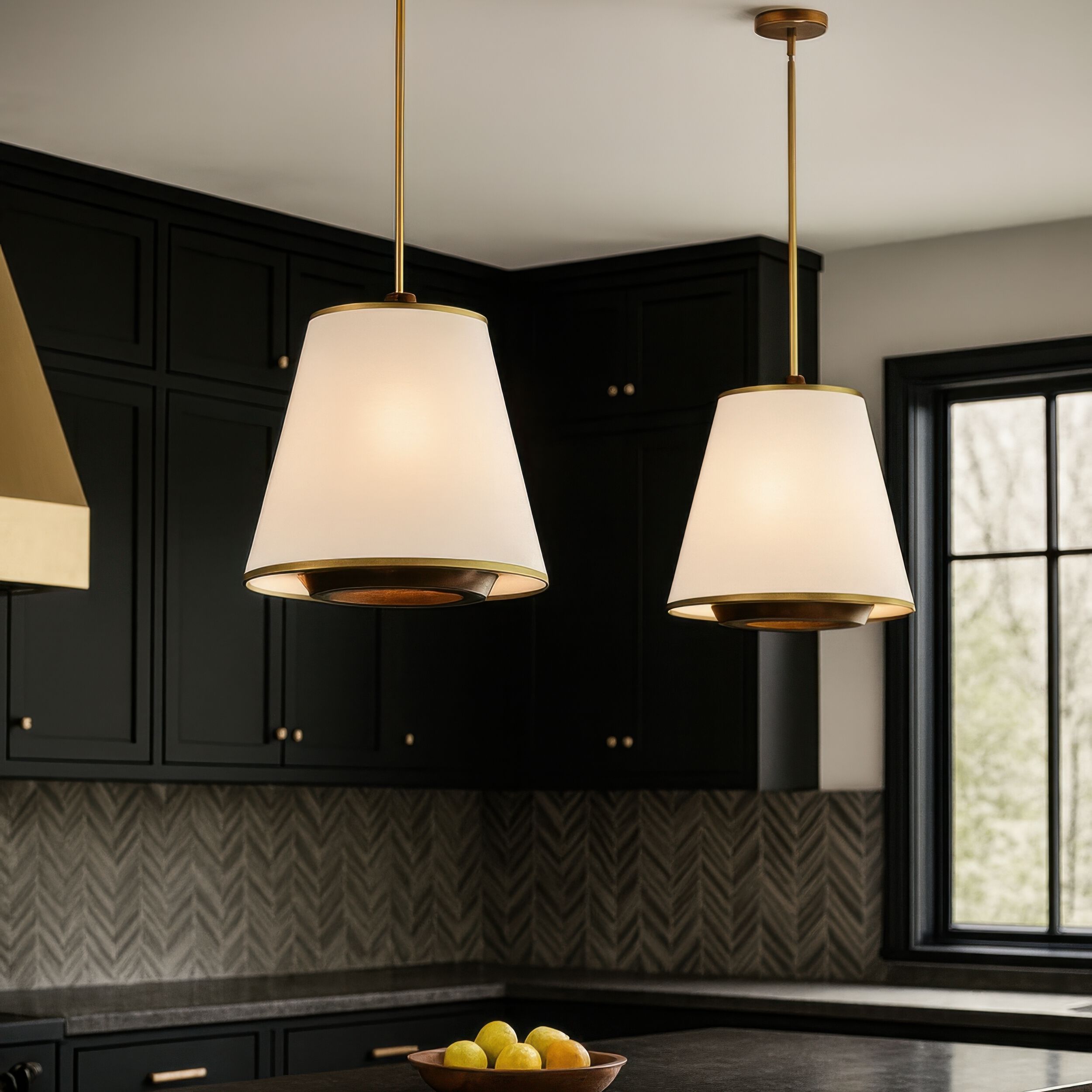 Desert Flyer 3 Light 16 inch Satin Brass with Medium Walnut Foyer Pendant Ceiling Light