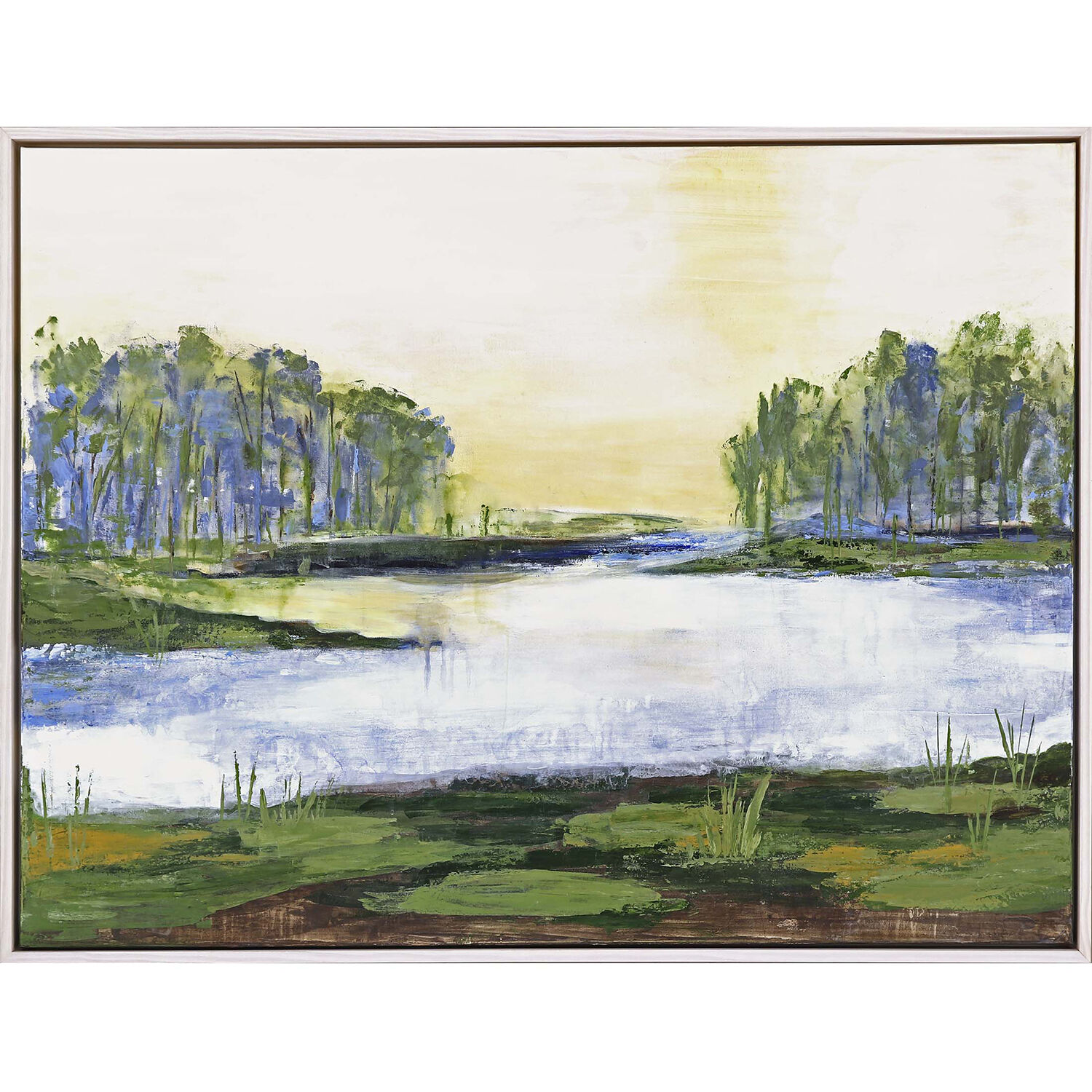 Lazy Day Green and Blue and Yellow and White Canvas, The Studio