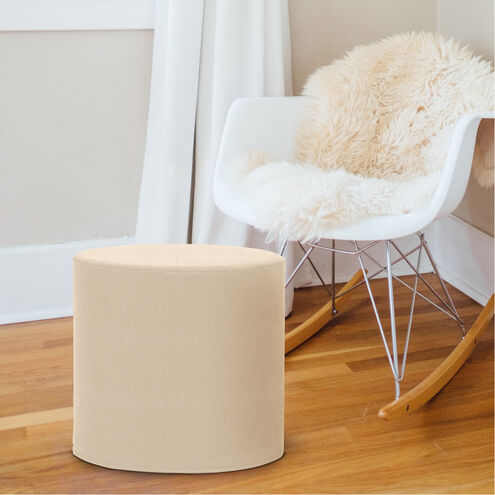 No Tip 17 inch Sterling Sand Cylinder Ottoman with Cover