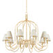 Warrensburg 10 Light 44 inch Vintage Gold Leaf Chandelier Ceiling Light
