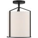 Carlyn 1 Light 10 inch Black Semi Flush Ceiling Light