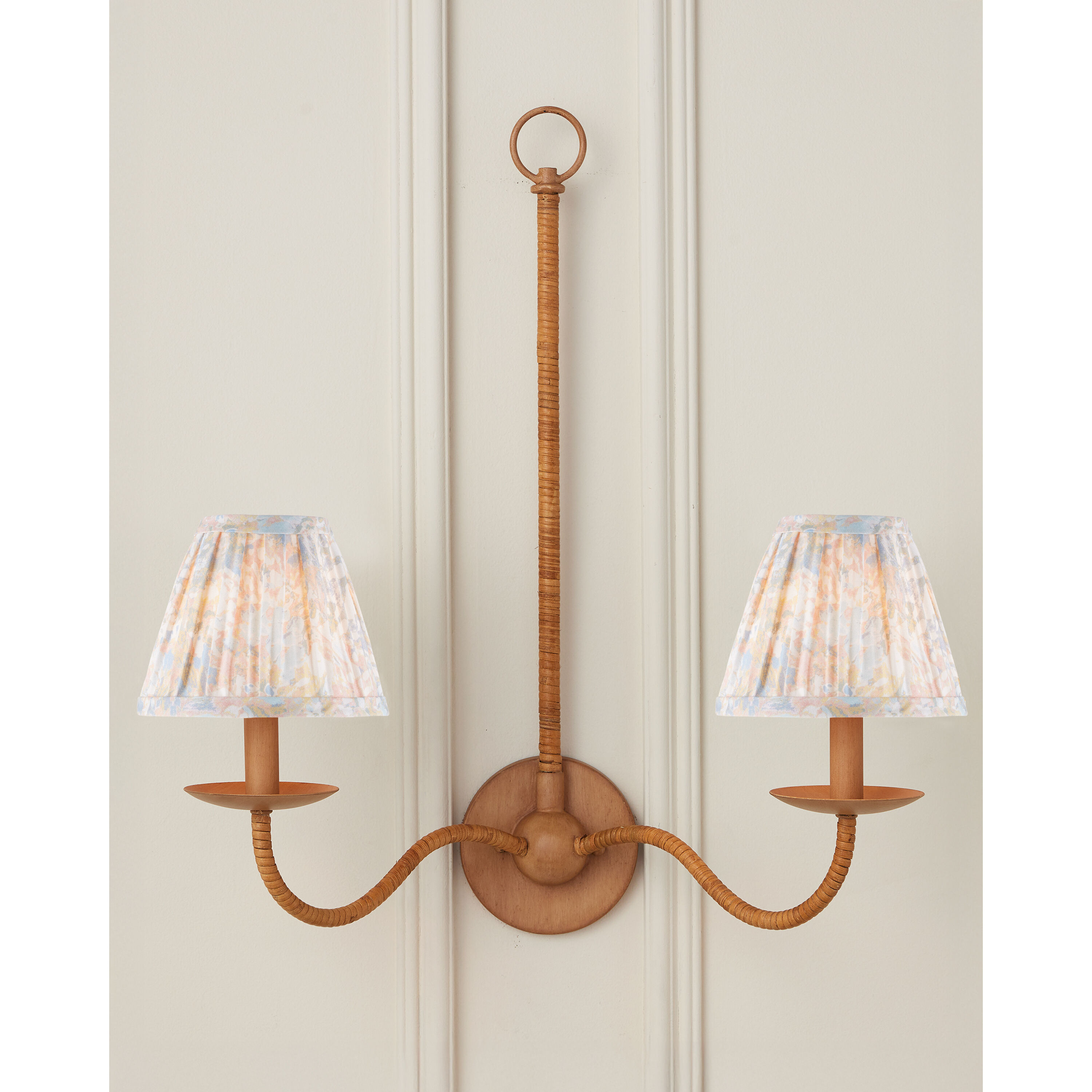 Wildflower Pastel Blue/Pastel Pink/Ivory Tapered Chandelier Shade