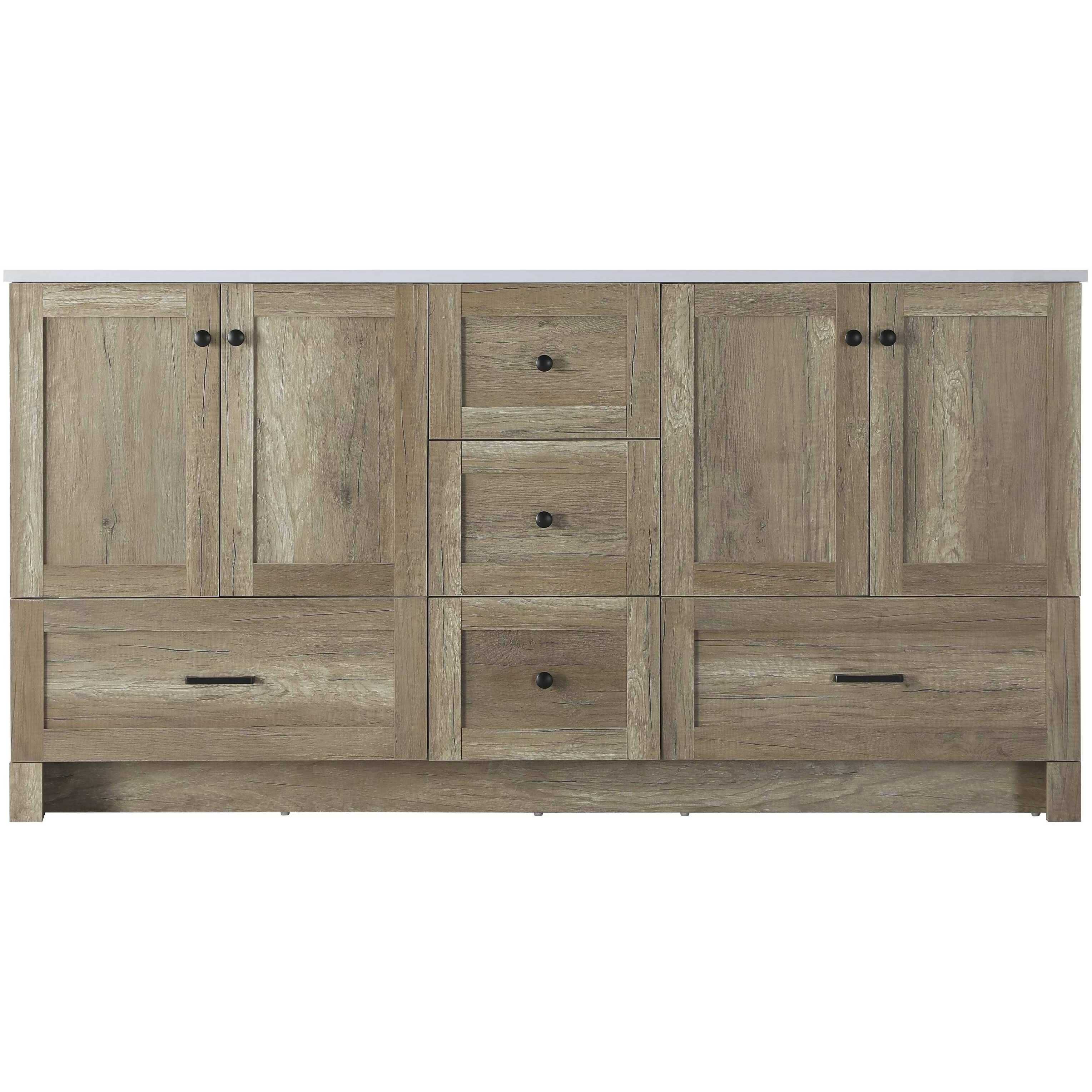 Soma 66 X 34 inch Natural Oak Bathroom Vanity Cabinet
