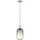 Downtown Urban Brookhaven Cloche 1 Light 7 inch Brushed Satin Nickel Mini Pendant Ceiling Light in Slate Glass