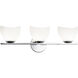 Uptowne 3 Light 21.25 inch Chrome Bath Vanity Light Wall Light in Chrome and Opal Glass