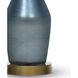 Roberts 35 inch 150.00 watt Antique Brass Table Lamp Portable Light in Blue