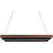 Hustler LED 54 inch Black and Dark Walnut Linear Chandelier Ceiling Light