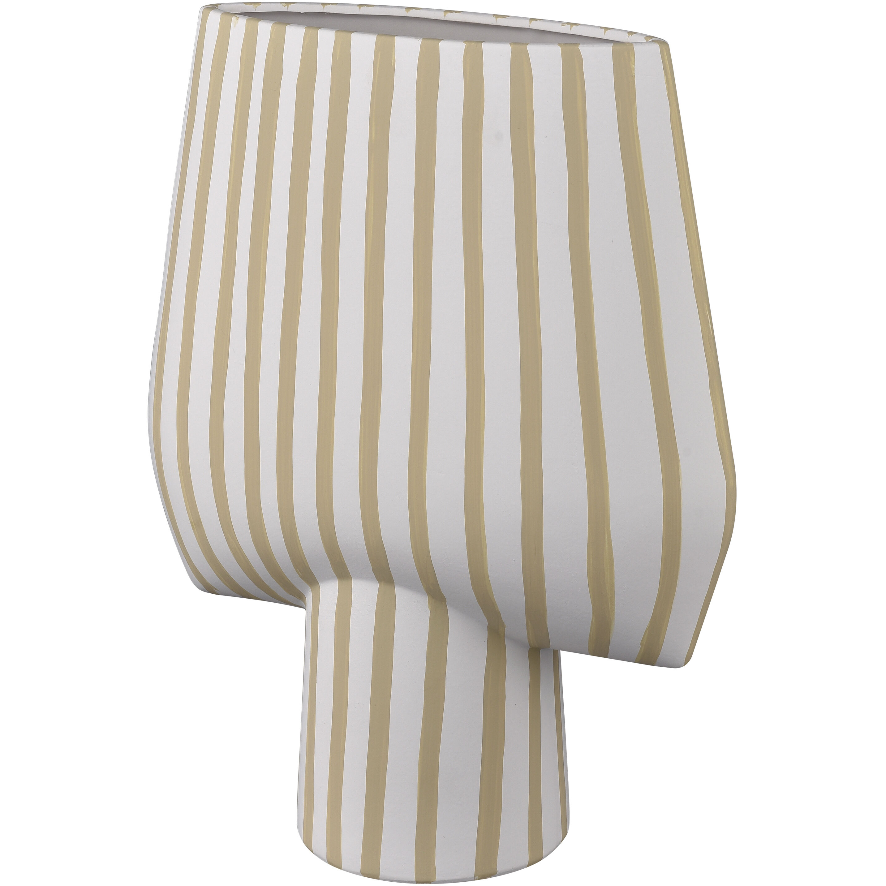 Hawking 17 X 13.5 inch Vase in White with Beige