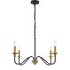 Rohan 4 Light 30 inch Matte Black and Brass Chandelier Ceiling Light in Brass and Black