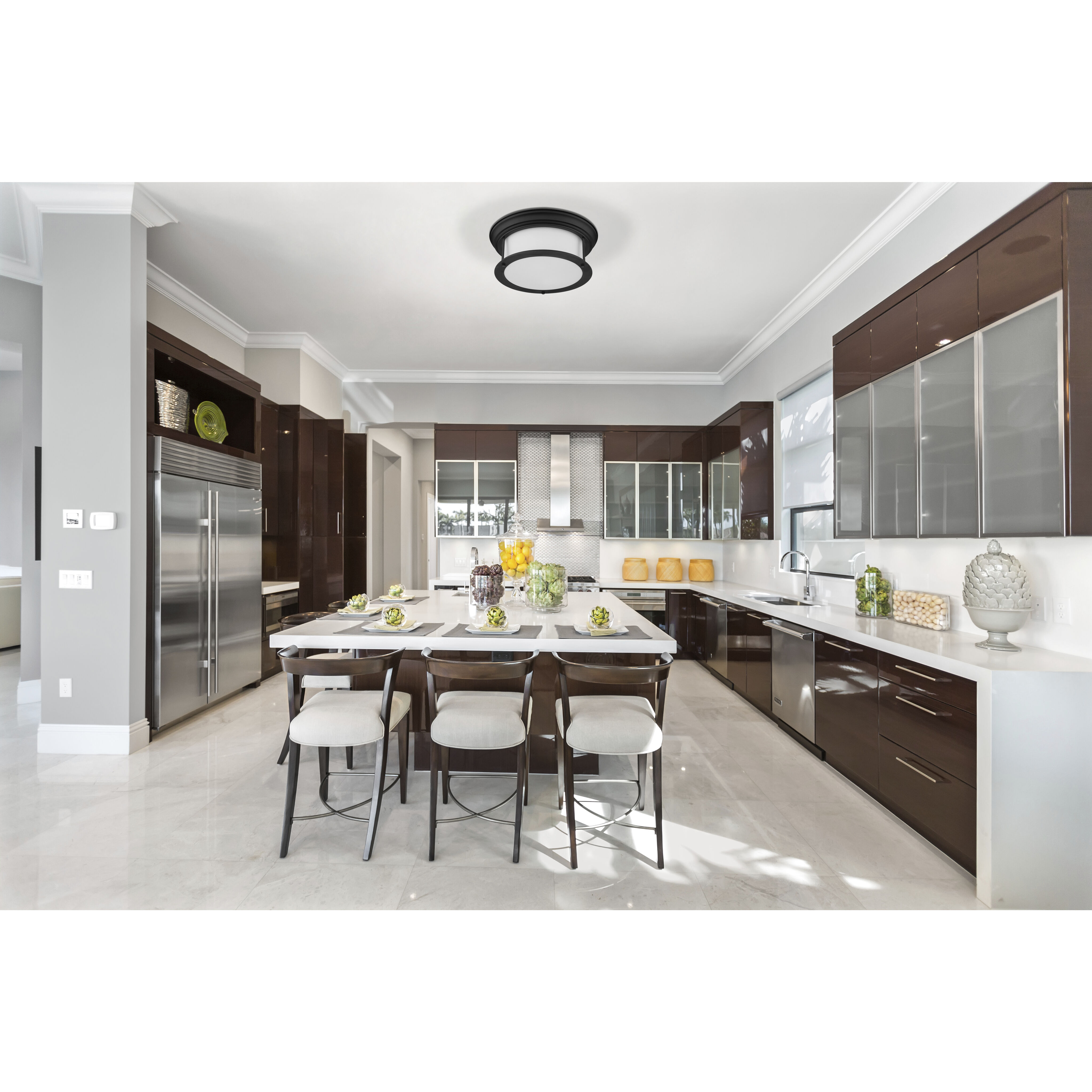 Sonna 2 Light 13.5 inch Matte Black Flush Mount Ceiling Light