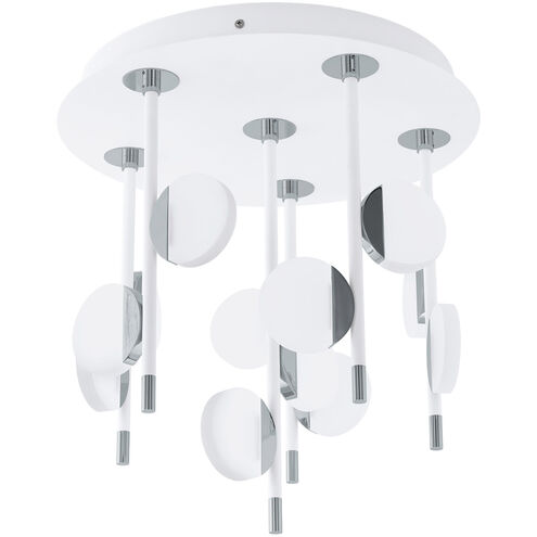 Olindra LED 15.5 inch White and Chrome Semi Flush Mount Ceiling Light