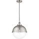 Edison Hampden 1 Light 12.88 inch Brushed Satin Nickel Pendant Ceiling Light in Clear Glass