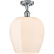 Ballston Norfolk LED 11.75 inch Polished Chrome Semi-Flush Mount Ceiling Light in Matte White Glass