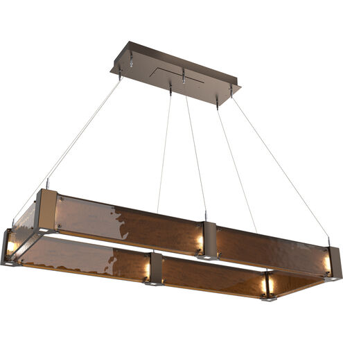Parallel LED Flat Bronze Linear Pendant Ceiling Light in Bronze Granite, 2700K LED, Rectangular