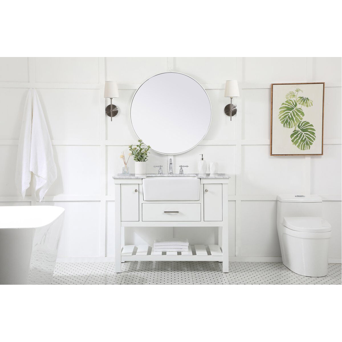 Clement 42 X 22 X 34 inch White Bathroom Vanity Cabinet