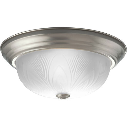 Etched Glass 2 Light 13 inch Brushed Nickel Close-to-Ceiling Ceiling Light in 13"