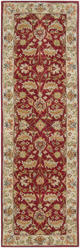 Caesar 96 X 30 inch Dark Red/Cream/Burnt Orange/Ivory/Charcoal Rugs, Wool